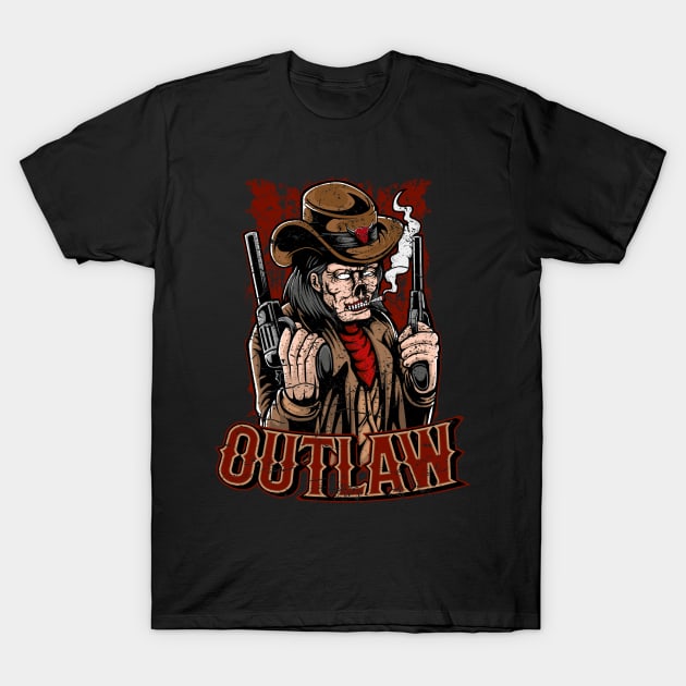 Outlaw Cowboy T-Shirt by RockabillyM